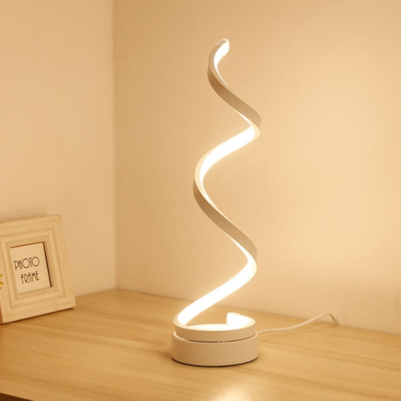 LED Curved Spiral Table Lamp