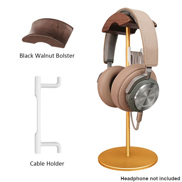 Universal Headphone Stand Wooden Headphone Stand Brass Creative Black  Walnut Headphone Shelf Bracket Headset Headphone Holder Earphone Rack  Headset